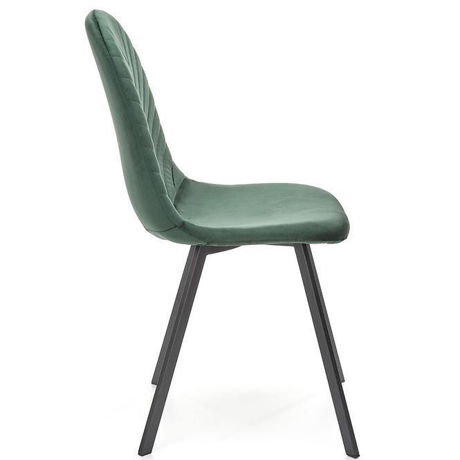 Stolička K462 velvet/kov tmavá  zelená 45x57x82