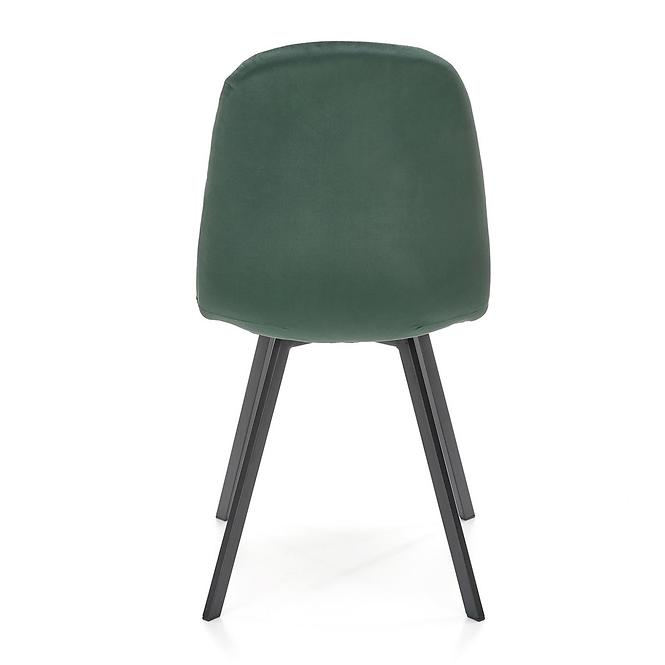 Stolička K462 velvet/kov tmavá  zelená 45x57x82
