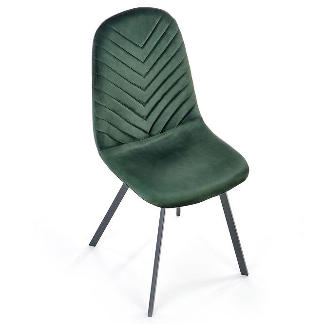 Stolička K462 velvet/kov tmavá  zelená 45x57x82