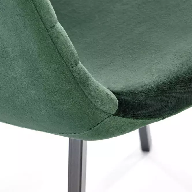 Stolička K462 velvet/kov tmavá  zelená 45x57x82