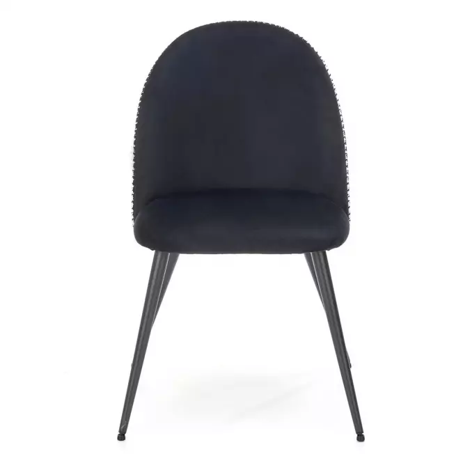 Stolička K478 velvet/tkanina/kov čierna/biela 49x54x84
