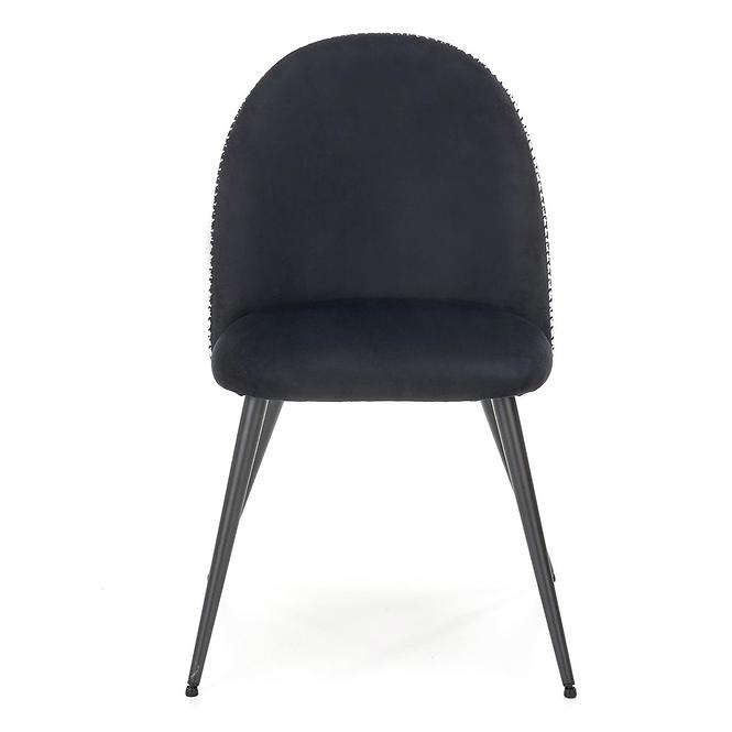 Stolička K478 velvet/tkanina/kov čierna/biela 49x54x84