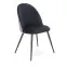 Stolička K478 velvet/tkanina/kov čierna/biela 49x54x84,6