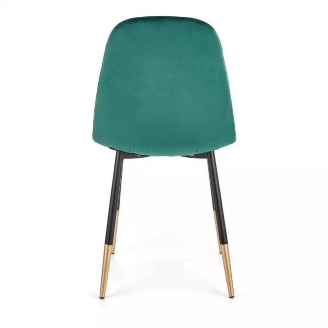 Stolička K379 velvet/kov tmavá  zelená 45x48x88