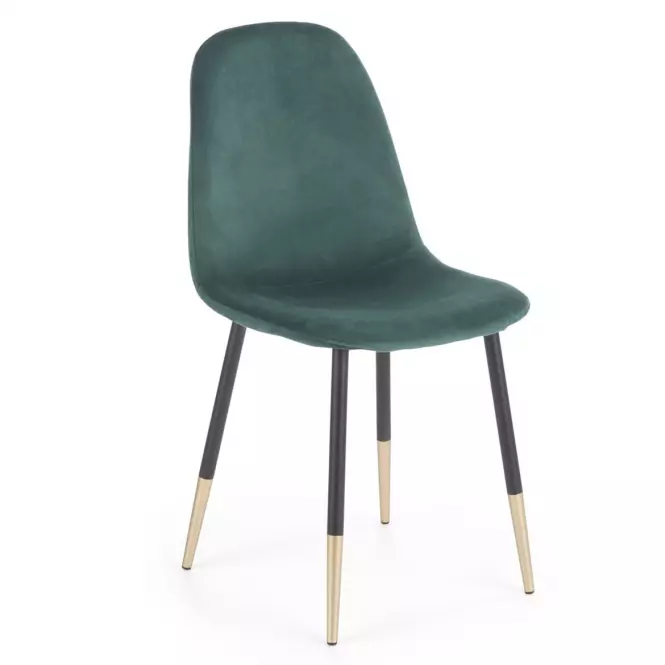 Stolička K379 velvet/kov tmavá  zelená 45x48x88