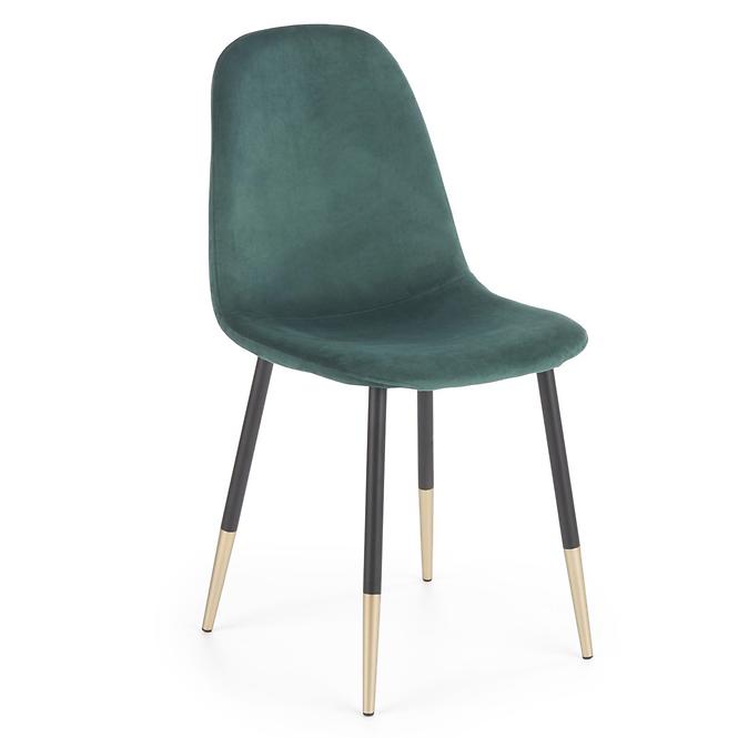 Stolička K379 velvet/kov tmavá  zelená 45x48x88