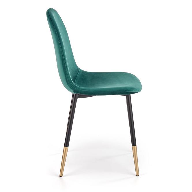 Stolička K379 velvet/kov tmavá  zelená 45x48x88