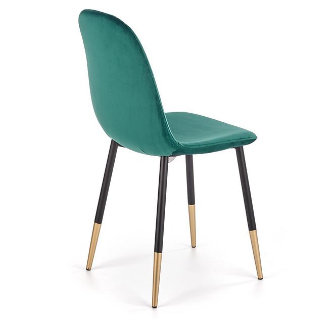 Stolička K379 velvet/kov tmavá  zelená 45x48x88