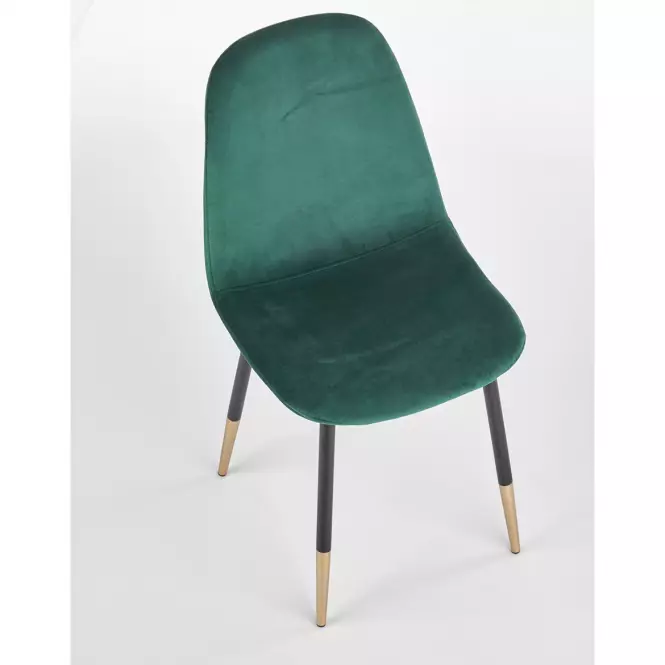 Stolička K379 velvet/kov tmavá  zelená 45x48x88