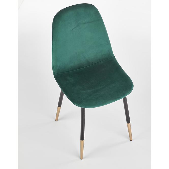 Stolička K379 velvet/kov tmavá  zelená 45x48x88