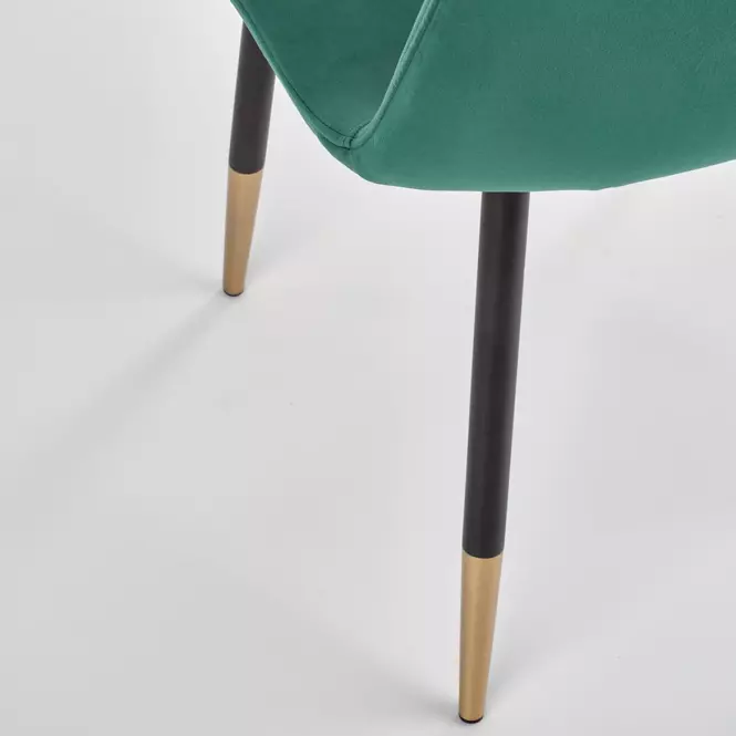 Stolička K379 velvet/kov tmavá  zelená 45x48x88