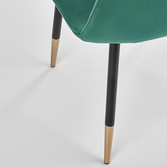 Stolička K379 velvet/kov tmavá  zelená 45x48x88