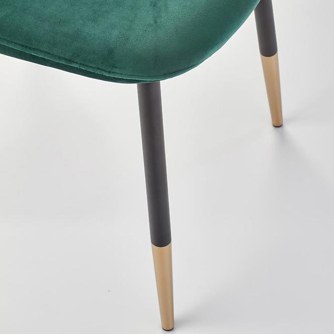 Stolička K379 velvet/kov tmavá  zelená 45x48x88