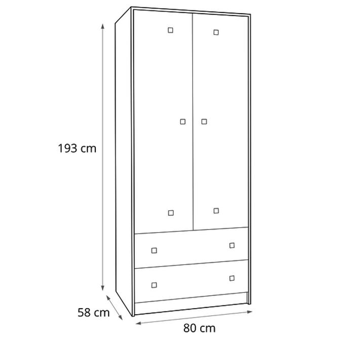 Skriňa Tommy 2 80 cm grafit/enigma