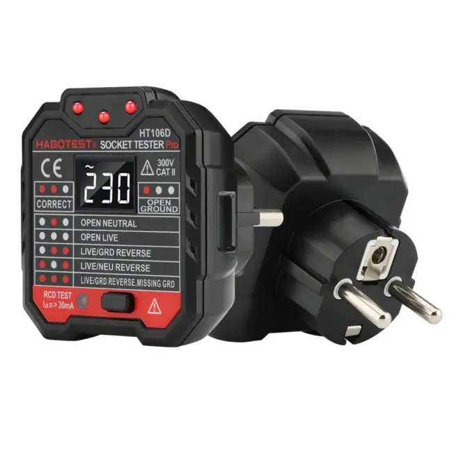 Tester el. zásuviek s digitálnym displejom HABOTEST HT106D