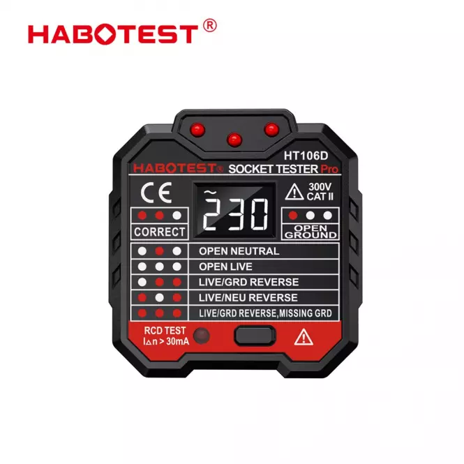 Tester zásuviek s digitálnym displejom HABOTEST HT106D