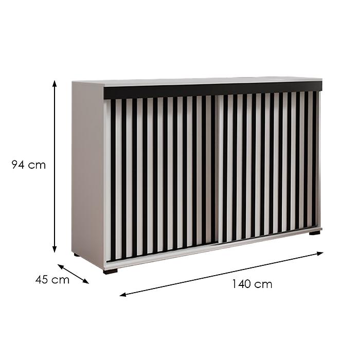 Komoda Malani duplo 140 biela+čierna,2