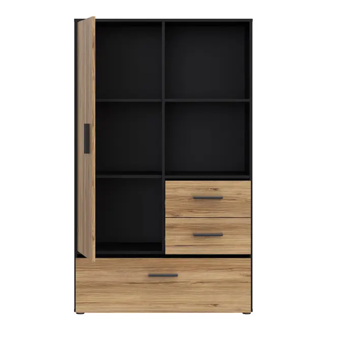 Regál Mokkaro čierna/dub catania