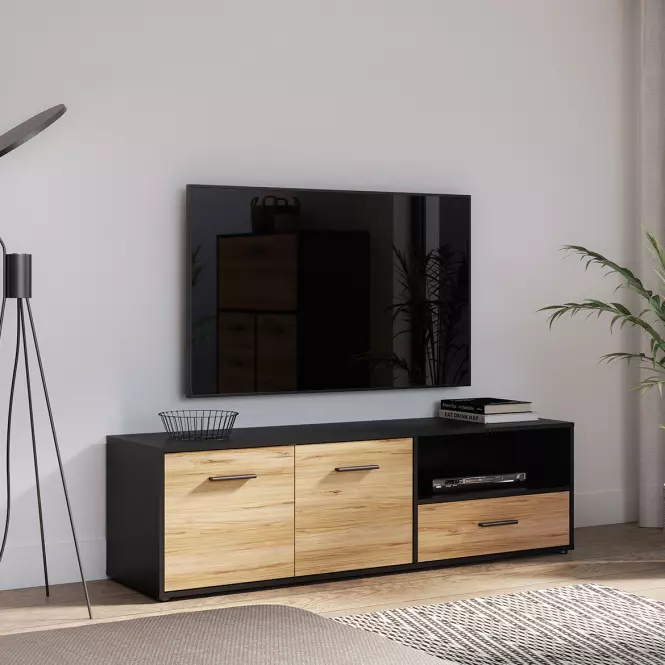 TV stolík Mokkaro černá/dub catania