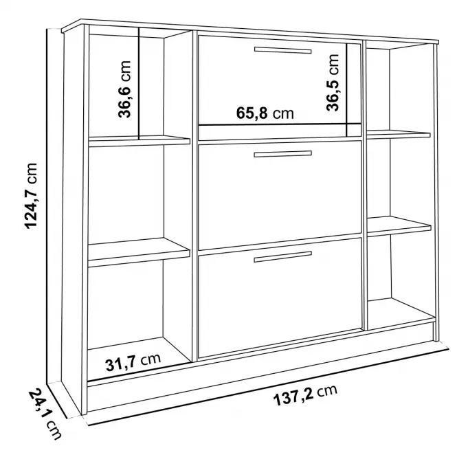 Skrinka na topánky SZNB02D biela+čierna,3