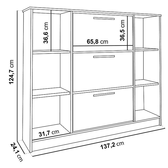 Skrinka na topánky SZNB02D biela+čierna,3