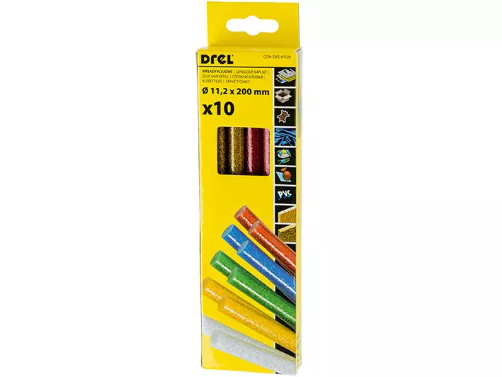 Drel Lepiace tyčinky 10 ks mix farieb  11,2x200 mm, CON-GKS-61