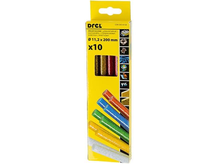 Drel Lepiace tyčinky 10 ks mix farieb  11,2x200 mm, CON-GKS-61