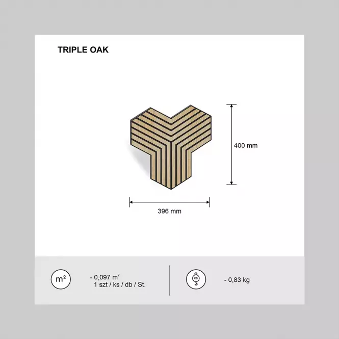 Panel frézovaný Triple dub MDF