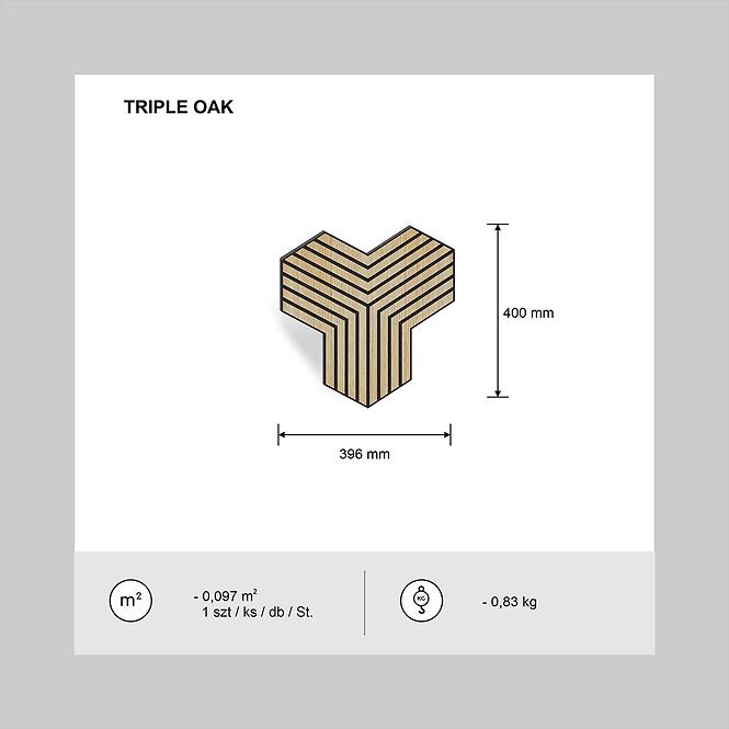 Panel frézovaný Triple dub MDF