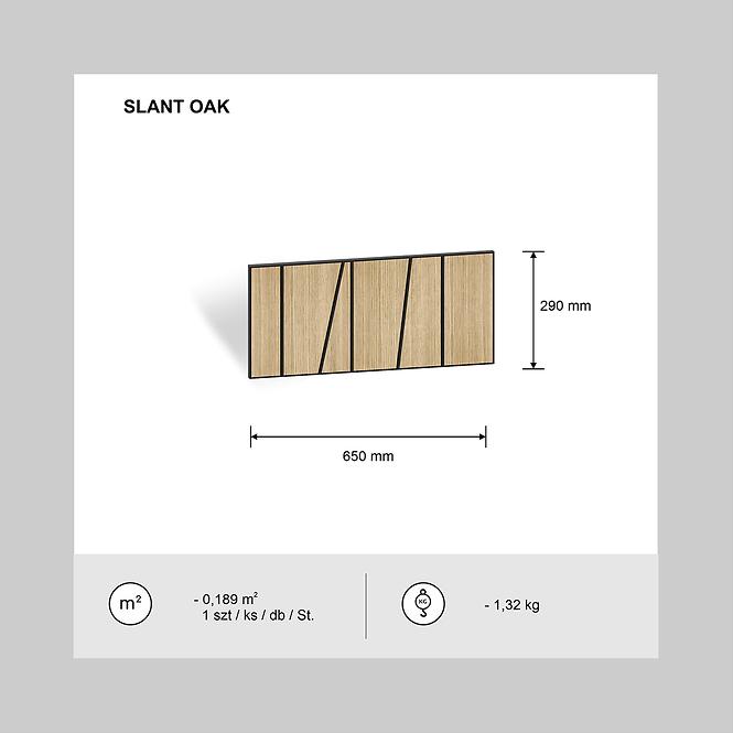 Panel frézovaný Slant dub 65x29 cm MDF