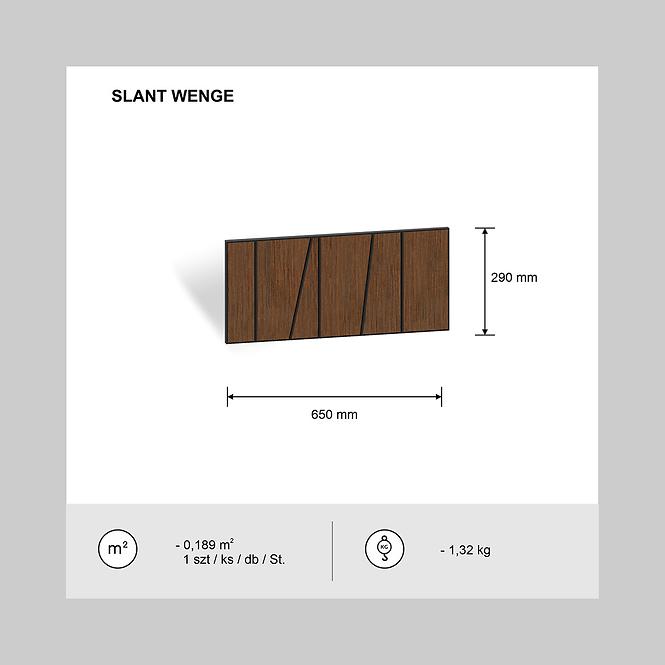 Panel frézovaný Slant wenge 65x29 cm MDF