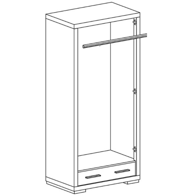 Skriňa Vegas V37 88 cm – santana, dvojdverová, zásuvky,4
