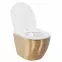 Závesná WC misa Carlo Mini Rimless Gold Brush/White,2