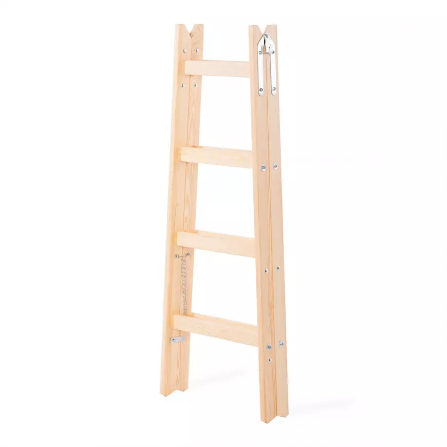 Fotografia produktu: Drevený rebrík dvojstranný 4-stupňový 150 kg
