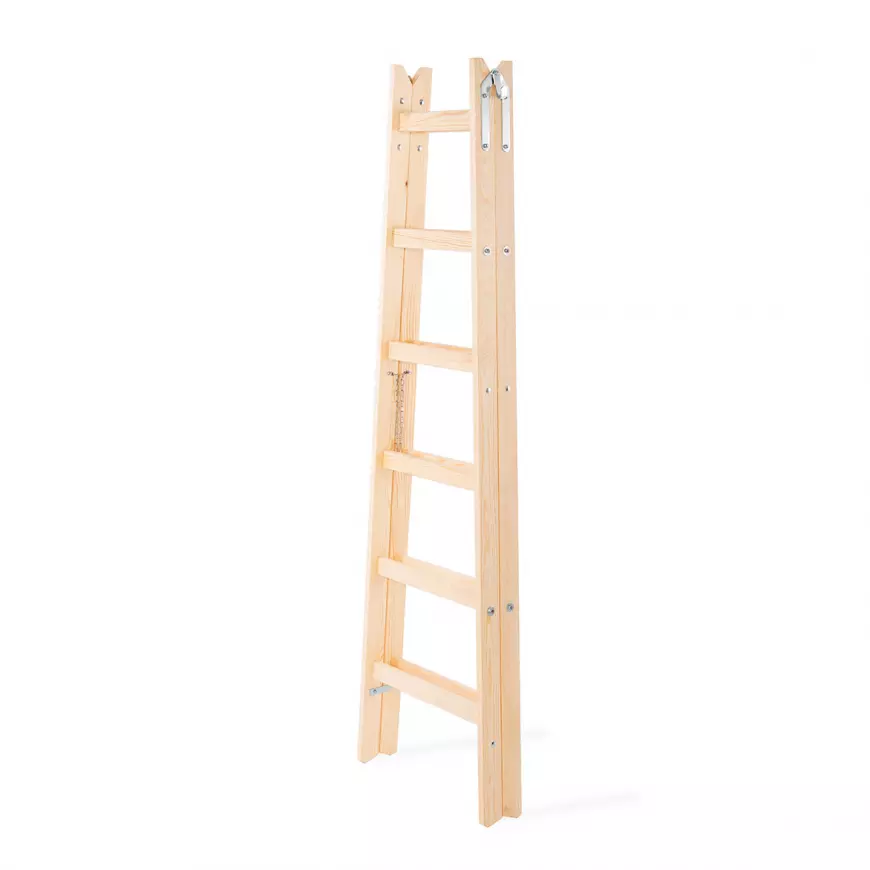 Fotografia produktu: Drevený rebrík dvojstranný 6-stupňový 150 kg