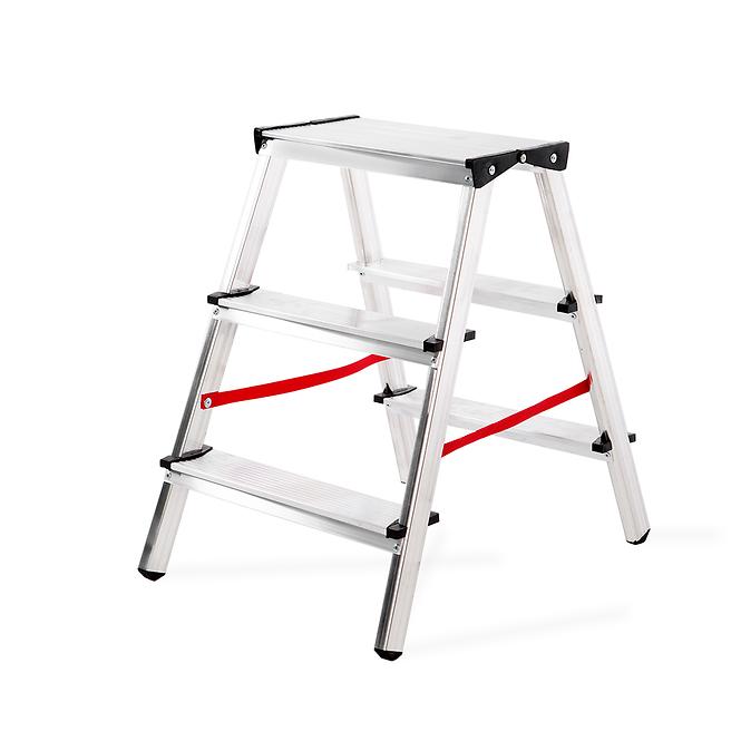 Hliníkový rebrík obojstranný 3 -stupňový 125 kg