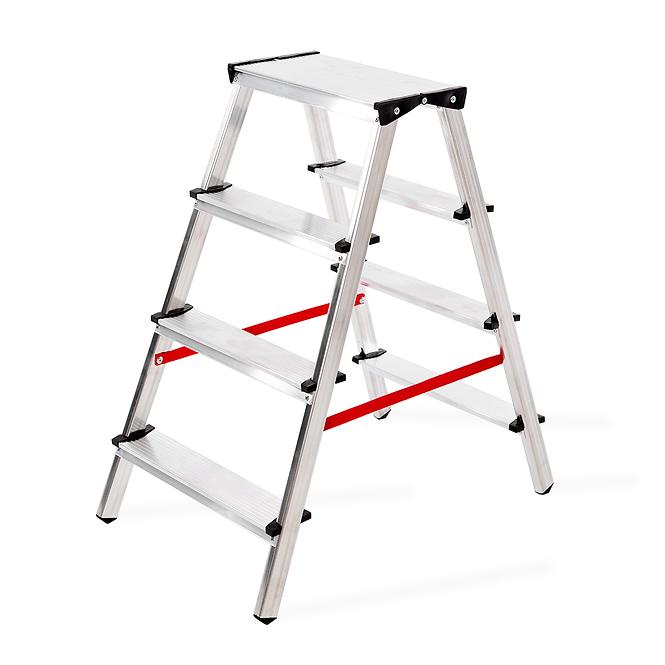 Hliníkový rebrík obojstranný 4 -stupňový 125 kg