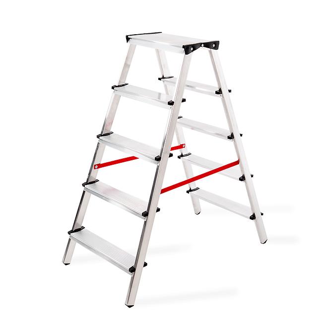 Hliníkový rebrík obojstranný 5 -stupňový 125 kg