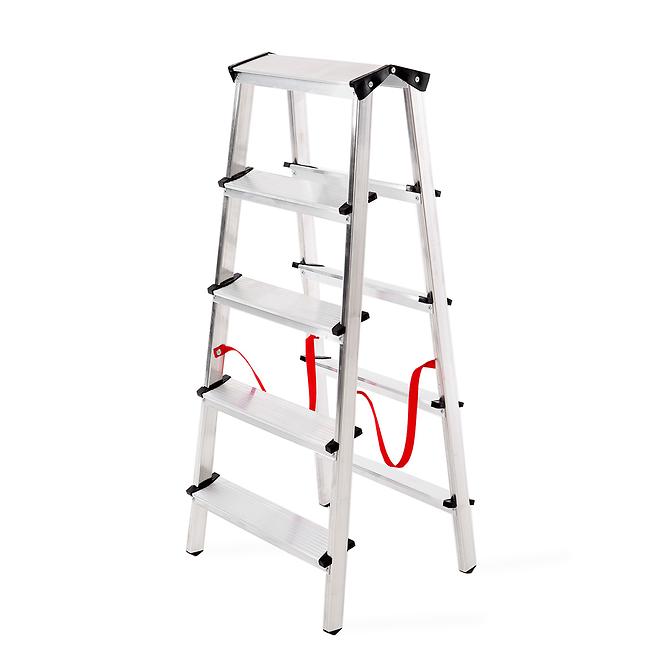 Hliníkový rebrík obojstranný 5 -stupňový 125 kg