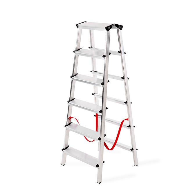 Hliníkový rebrík obojstranný 6 -stupňový 150 kg
