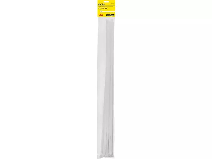 Drel Káblové pásky sťahovacie biele, 9x720 mm 10 ks