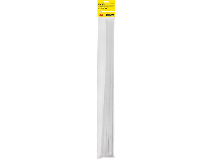 Drel Káblové pásky sťahovacie biele, 9x720 mm 10 ks