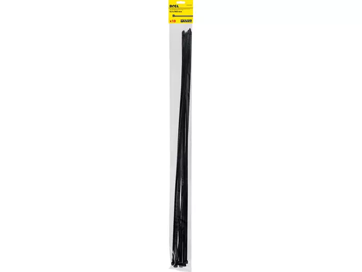 DREL Sťahovacie pásky čierne 9x900 mm 10 ks