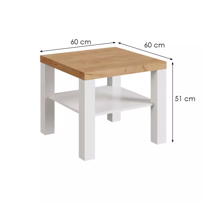 Konferenčný stolík Olaf VII biela/craft,2