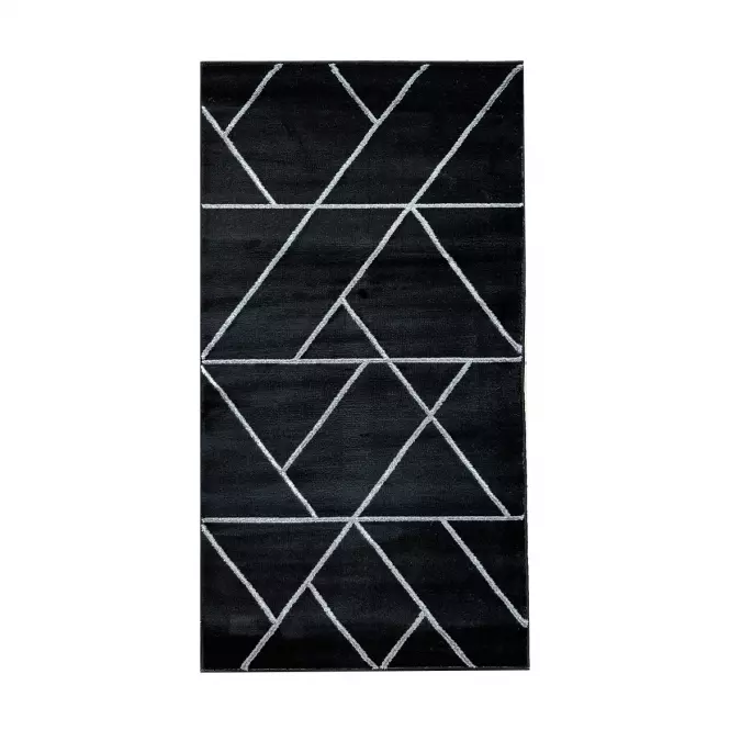 Koberec Frisee Diamond 1,6/2,3 B0052 čierna/strieborný