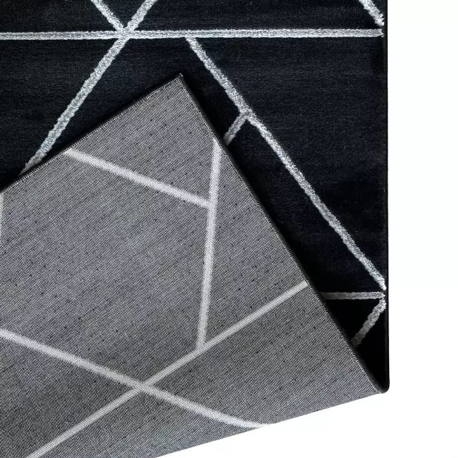 Koberec Frisee Diamond 1,6/2,3 B0052 čierna/strieborný