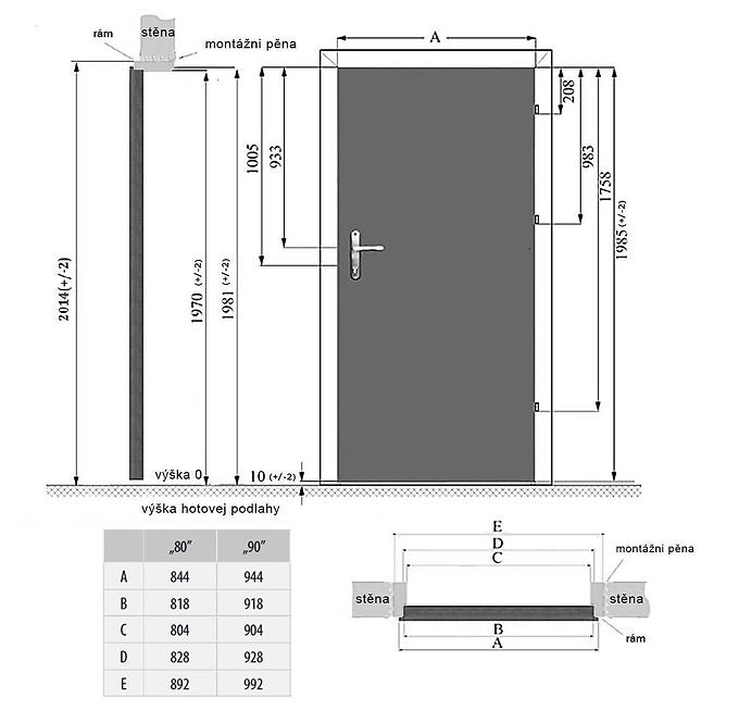 Dvere vchodové kleopatra 80L tmavý colum 363 WZM HZ+P,2