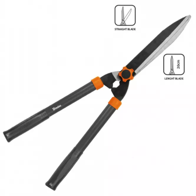 Nožnice na živý plot rovná čepeľ dĺžka 20 cm