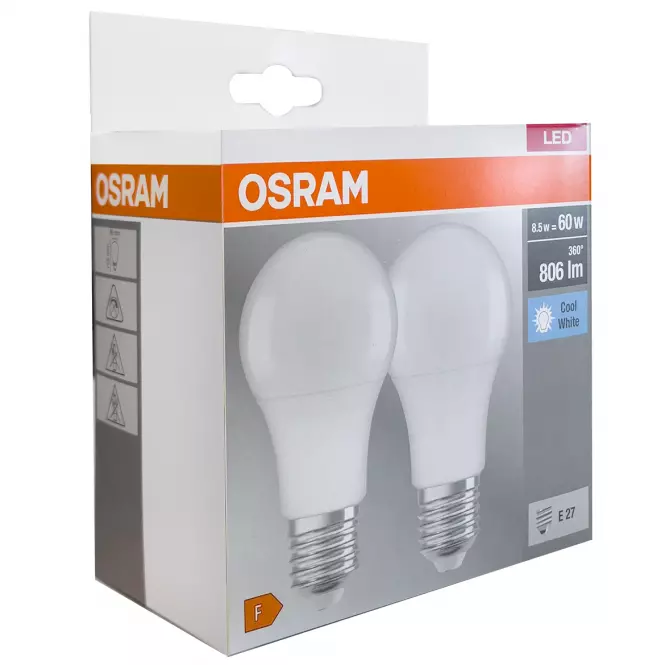 Žiarovka LED OSRAM A60 E27 8,5W 4000K 2PAK