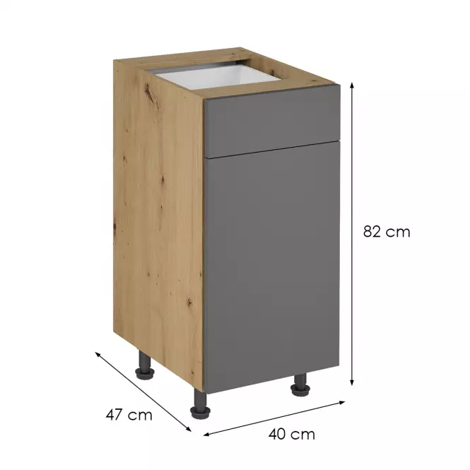 Skrinka do kuchyne Langen d40s1 push grey